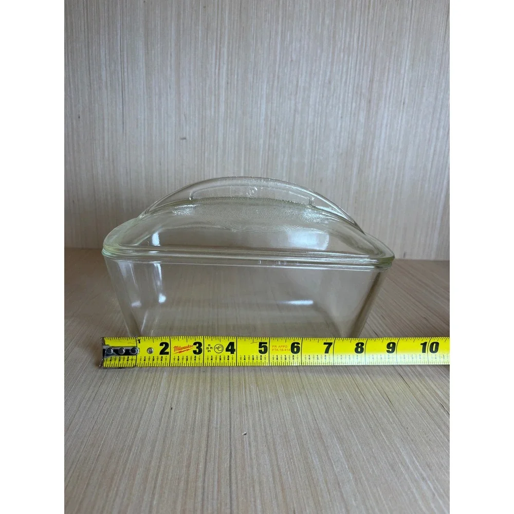 Vintage Westinghouse Clear Glass Refrigerator Dish with Lid Rectangular Storage